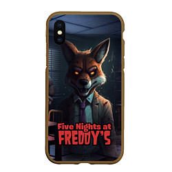 Чехол iPhone XS Max матовый Five Nights at Freddys Mangle, цвет: 3D-коричневый