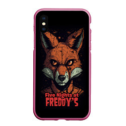 Чехол iPhone XS Max матовый Five Nights at Freddys Mangle, цвет: 3D-малиновый