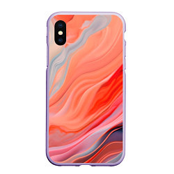 Чехол iPhone XS Max матовый Текучий принт от нейросети, цвет: 3D-светло-сиреневый