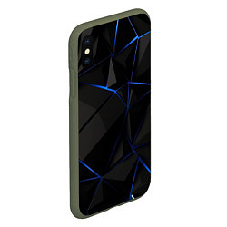 Чехол iPhone XS Max матовый Black blue style, цвет: 3D-темно-зеленый — фото 2