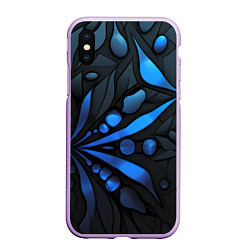 Чехол iPhone XS Max матовый Black blue elements