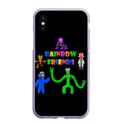 Чехол iPhone XS Max матовый Rainbow friends characters, цвет: 3D-светло-сиреневый