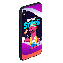 Чехол iPhone XS Max матовый Даг с хотдогом - Brawl Stars, цвет: 3D-черный — фото 2