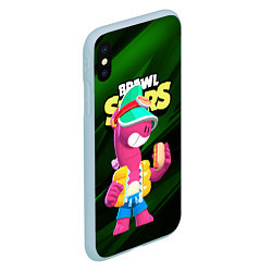 Чехол iPhone XS Max матовый Doug Brawl stars dark green, цвет: 3D-голубой — фото 2