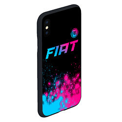 Чехол iPhone XS Max матовый Fiat - neon gradient: символ сверху, цвет: 3D-черный — фото 2