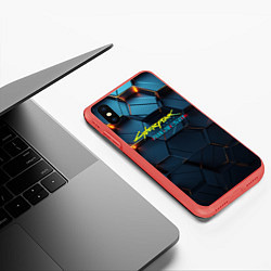 Чехол iPhone XS Max матовый Phantom liberty logo, цвет: 3D-красный — фото 2