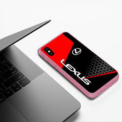 Чехол iPhone XS Max матовый Lexus - red sportwear, цвет: 3D-малиновый — фото 2