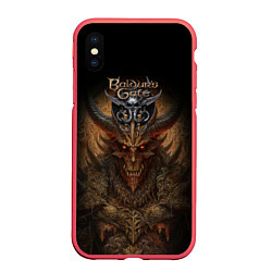 Чехол iPhone XS Max матовый Baldurs Gate 3 demon, цвет: 3D-красный