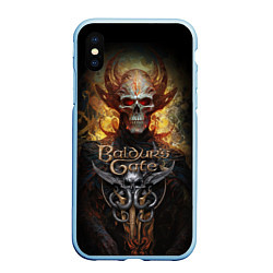 Чехол iPhone XS Max матовый Baldurs Gate 3 diablo, цвет: 3D-голубой