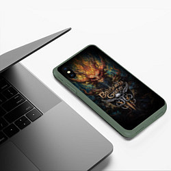 Чехол iPhone XS Max матовый Baldurs Gate 3 demon, цвет: 3D-темно-зеленый — фото 2