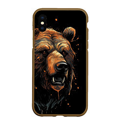 Чехол iPhone XS Max матовый Бурый медведь, цвет: 3D-коричневый