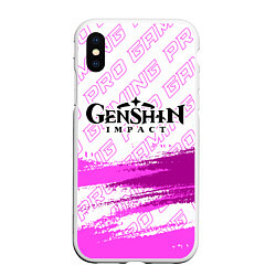 Чехол iPhone XS Max матовый Genshin Impact pro gaming: символ сверху, цвет: 3D-белый