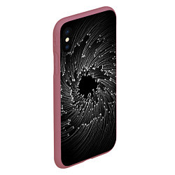 Чехол iPhone XS Max матовый Абстракция черная дыра, цвет: 3D-малиновый — фото 2