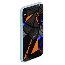 Чехол iPhone XS Max матовый Orange black style, цвет: 3D-голубой — фото 2