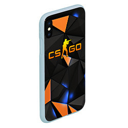 Чехол iPhone XS Max матовый CSGO orange style, цвет: 3D-голубой — фото 2