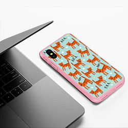 Чехол iPhone XS Max матовый Очень злой бенгальский тигр, цвет: 3D-баблгам — фото 2
