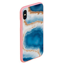 Чехол iPhone XS Max матовый Волна голубого агата, цвет: 3D-баблгам — фото 2