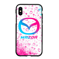 Чехол iPhone XS Max матовый Mazda neon gradient style, цвет: 3D-черный