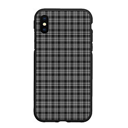 Чехол iPhone XS Max матовый Черно-белая шотландка, цвет: 3D-черный