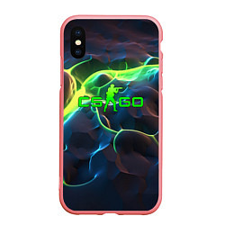 Чехол iPhone XS Max матовый CSGO green neon, цвет: 3D-баблгам