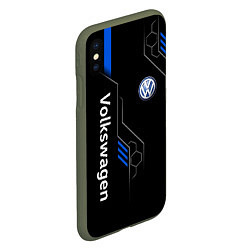 Чехол iPhone XS Max матовый Volkswagen - blue technology, цвет: 3D-темно-зеленый — фото 2