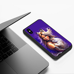 Чехол iPhone XS Max матовый A fox girl with a fox cub - neural network, цвет: 3D-черный — фото 2