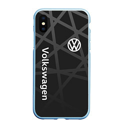Чехол iPhone XS Max матовый Volkswagen - classic black, цвет: 3D-голубой