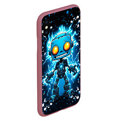 Чехол iPhone XS Max матовый Робот - comics art style, цвет: 3D-малиновый — фото 2