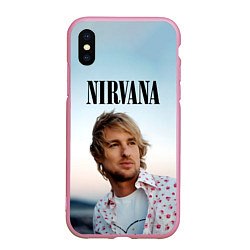 Чехол iPhone XS Max матовый Тру фанат Nirvana, цвет: 3D-розовый
