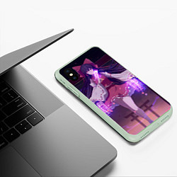 Чехол iPhone XS Max матовый Touhou Project Рейму Хакурей, цвет: 3D-салатовый — фото 2