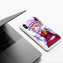 Чехол iPhone XS Max матовый Touhou Project Фландр Скарлет, цвет: 3D-белый — фото 2