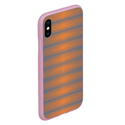 Чехол iPhone XS Max матовый Полосатый закат градиент, цвет: 3D-розовый — фото 2