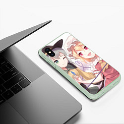 Чехол iPhone XS Max матовый Touhou Project Койши Комейдзи и Фландр Скарлет, цвет: 3D-салатовый — фото 2