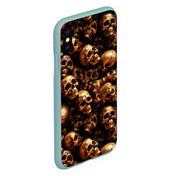 Чехол iPhone XS Max матовый Медные черепа, цвет: 3D-мятный — фото 2