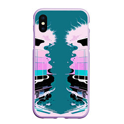 Чехол iPhone XS Max матовый Vanguard abstraction - vogue, цвет: 3D-сиреневый