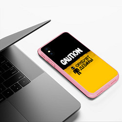 Чехол iPhone XS Max матовый Внимание, орудуют дебилы, цвет: 3D-баблгам — фото 2