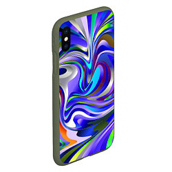 Чехол iPhone XS Max матовый Цветомузыка настроения, цвет: 3D-темно-зеленый — фото 2