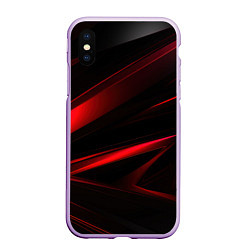 Чехол iPhone XS Max матовый Black and red, цвет: 3D-сиреневый