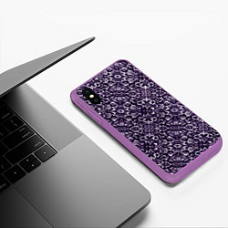 Чехол iPhone XS Max матовый Фиолетовый паттерн узоры, цвет: 3D-фиолетовый — фото 2