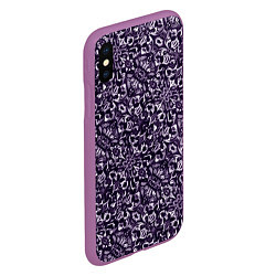 Чехол iPhone XS Max матовый Фиолетовый паттерн узоры, цвет: 3D-фиолетовый — фото 2