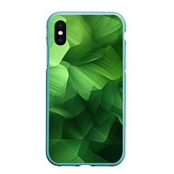 Чехол iPhone XS Max матовый Green lighting background, цвет: 3D-мятный