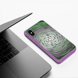 Чехол iPhone XS Max матовый Круговорот, цвет: 3D-фиолетовый — фото 2