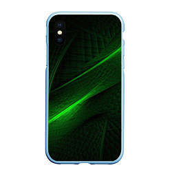 Чехол iPhone XS Max матовый Green neon lines