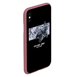 Чехол iPhone XS Max матовый Атакующий Леви Аккерман - Атака титанов, цвет: 3D-малиновый — фото 2