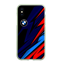 Чехол iPhone XS Max матовый BMW - m colors and black, цвет: 3D-салатовый