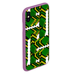 Чехол iPhone XS Max матовый Зеленая микросхема, цвет: 3D-фиолетовый — фото 2