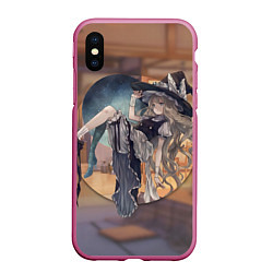 Чехол iPhone XS Max матовый Touhou Project Мариса, цвет: 3D-малиновый