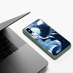 Чехол iPhone XS Max матовый Touhou Project Cirno, цвет: 3D-темно-зеленый — фото 2