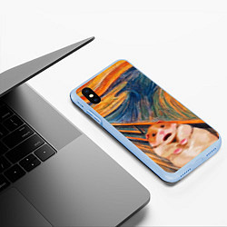 Чехол iPhone XS Max матовый Крик хомяка, цвет: 3D-голубой — фото 2