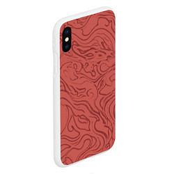 Чехол iPhone XS Max матовый Пыльно-розовый абстракция разводы, цвет: 3D-белый — фото 2